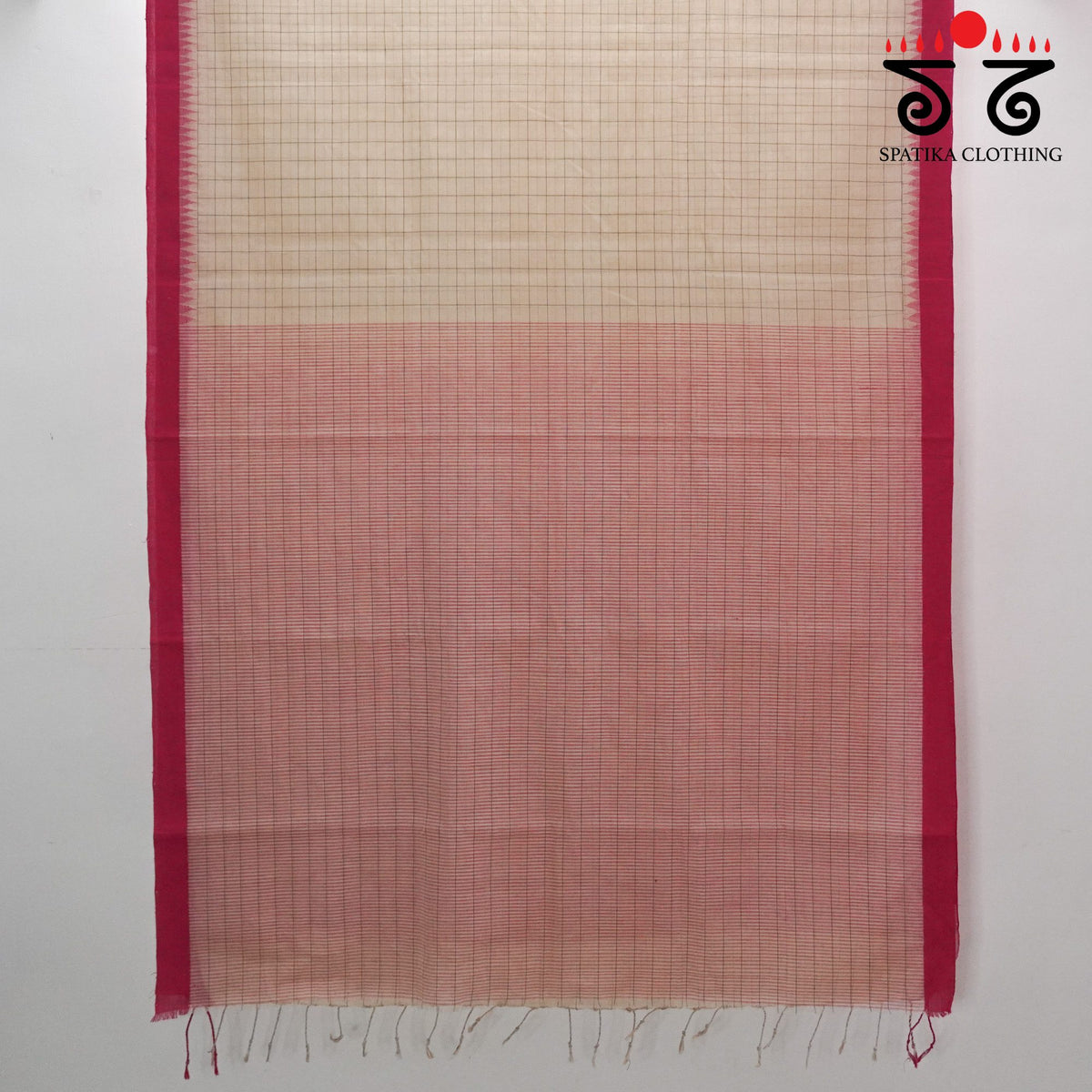 Pink Ponduru Handspun Cotton Saree