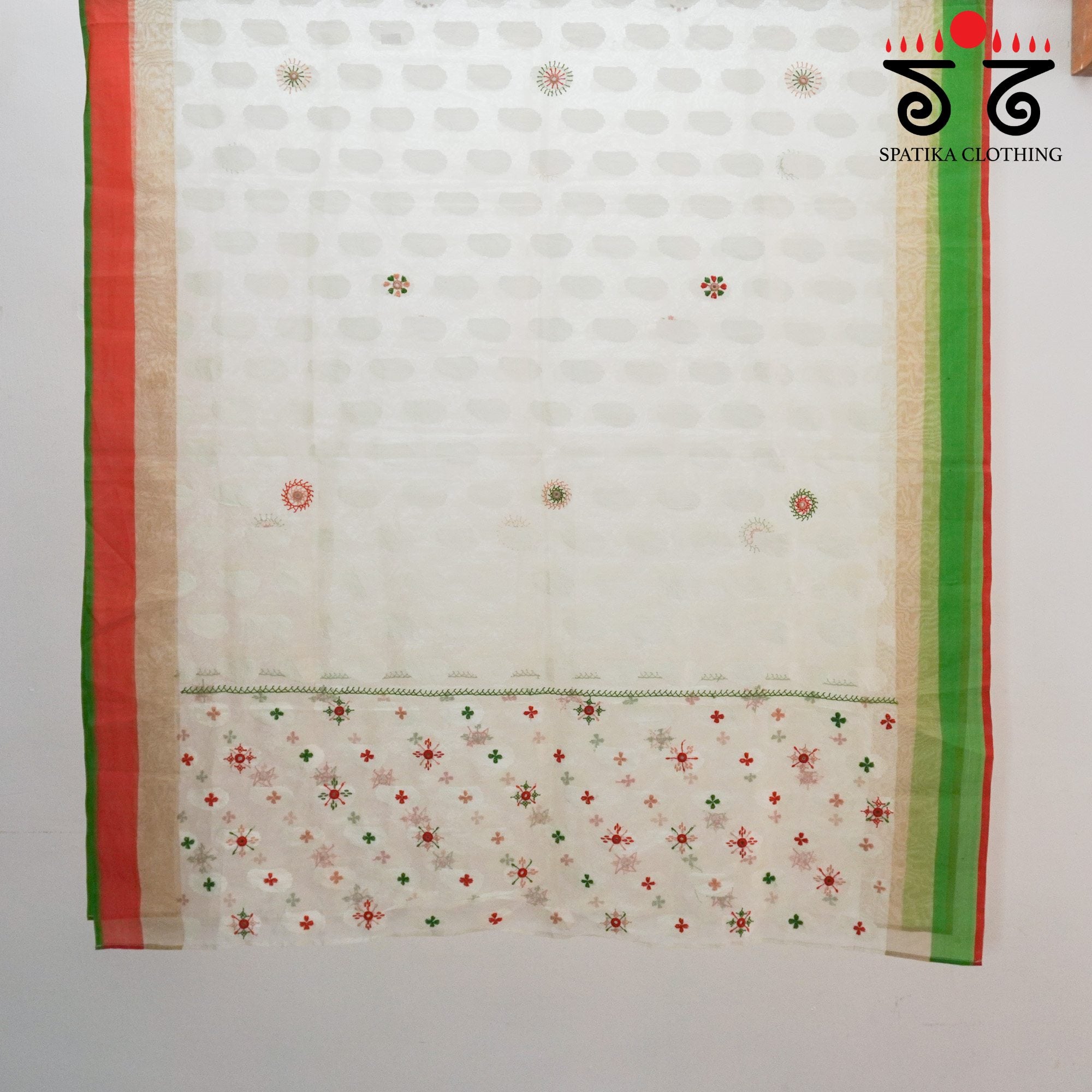 Organza Silk Hand Embroidered Dupatta