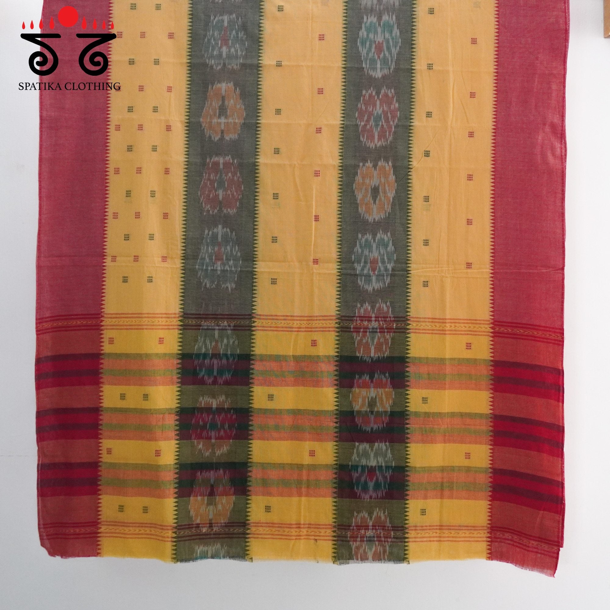 Beige Begampur Handwoven Cotton Saree New!