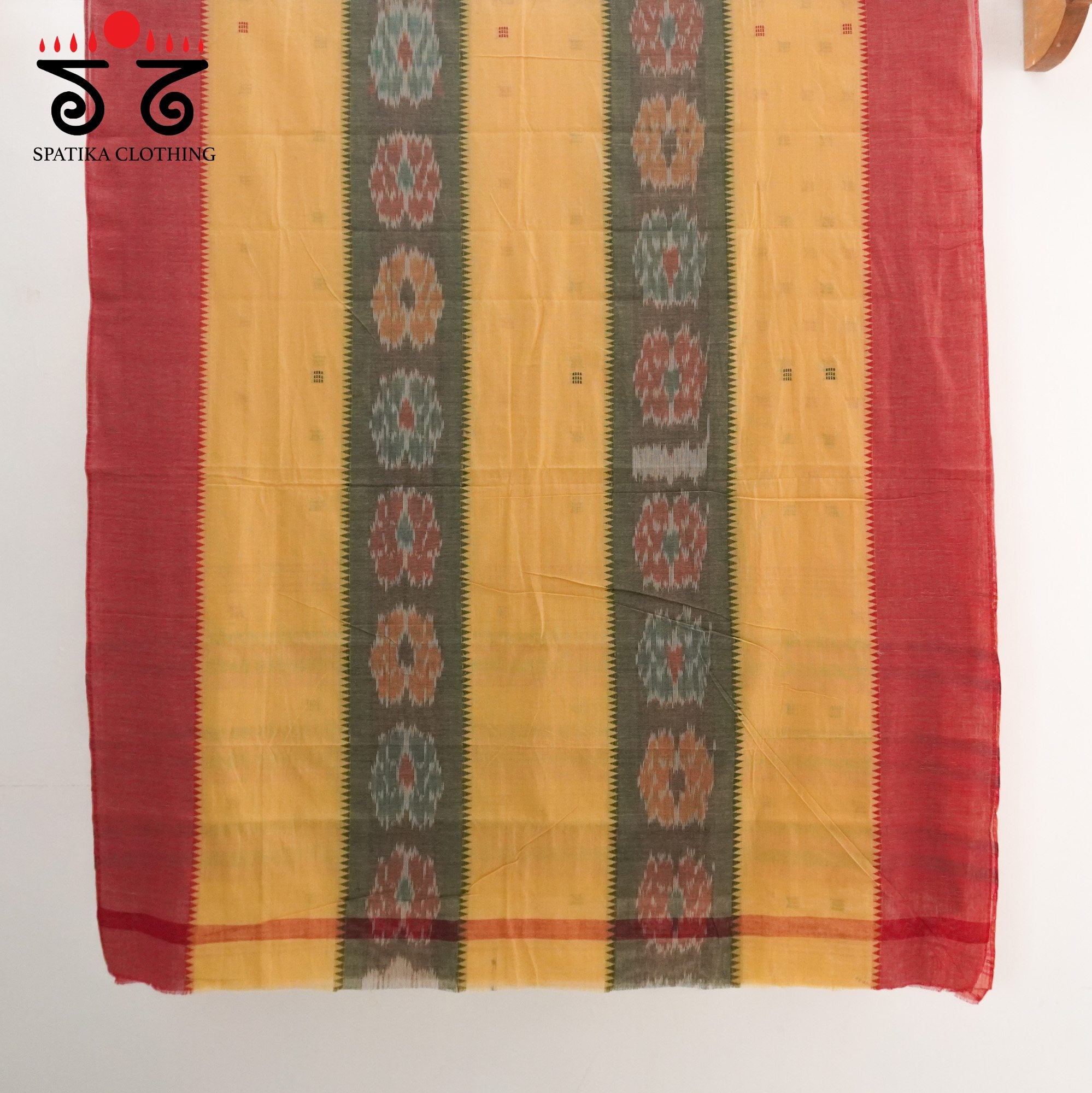 Beige Begampur Handwoven Cotton Saree New!