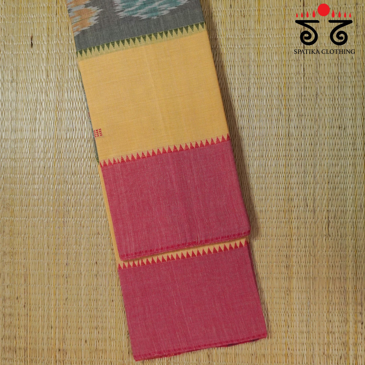 Beige Begampur Handwoven Cotton Saree New!