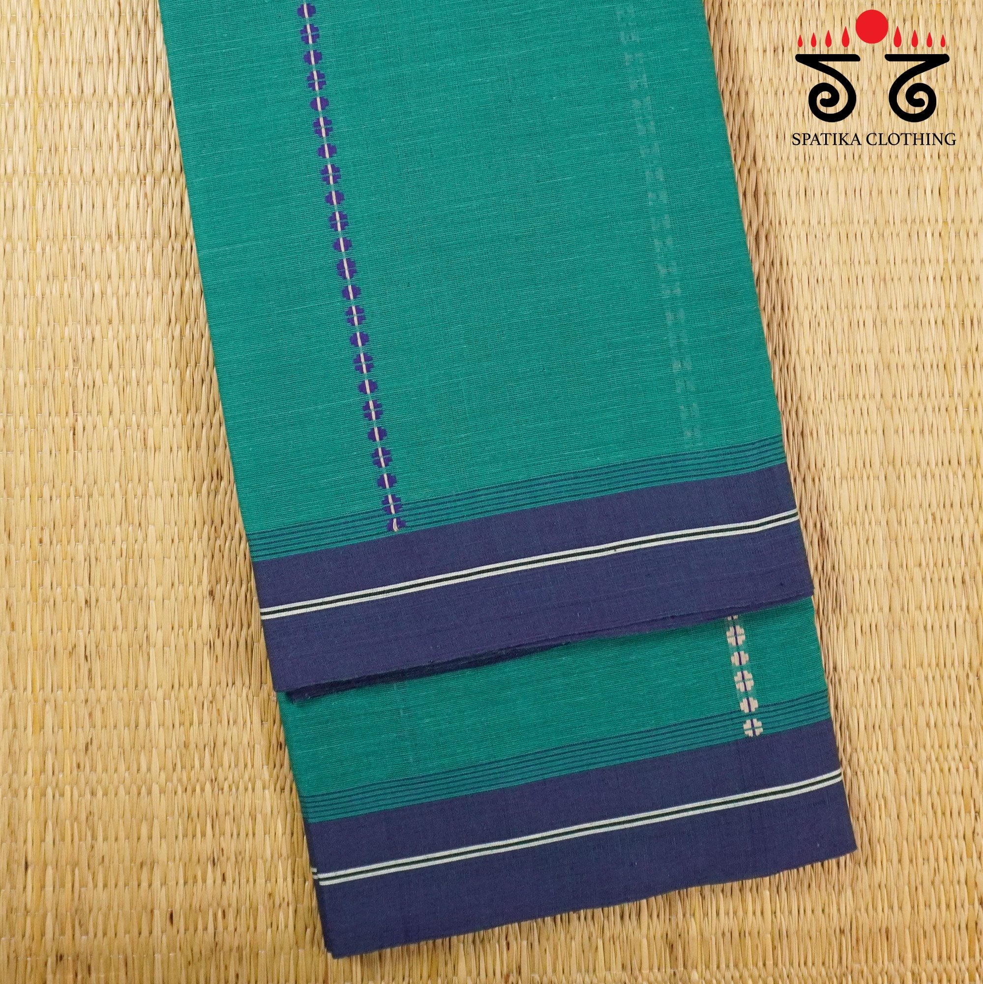 Blue Begampur Handwoven Cotton Saree New!