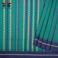 Blue Begampur Handwoven Cotton Saree New!