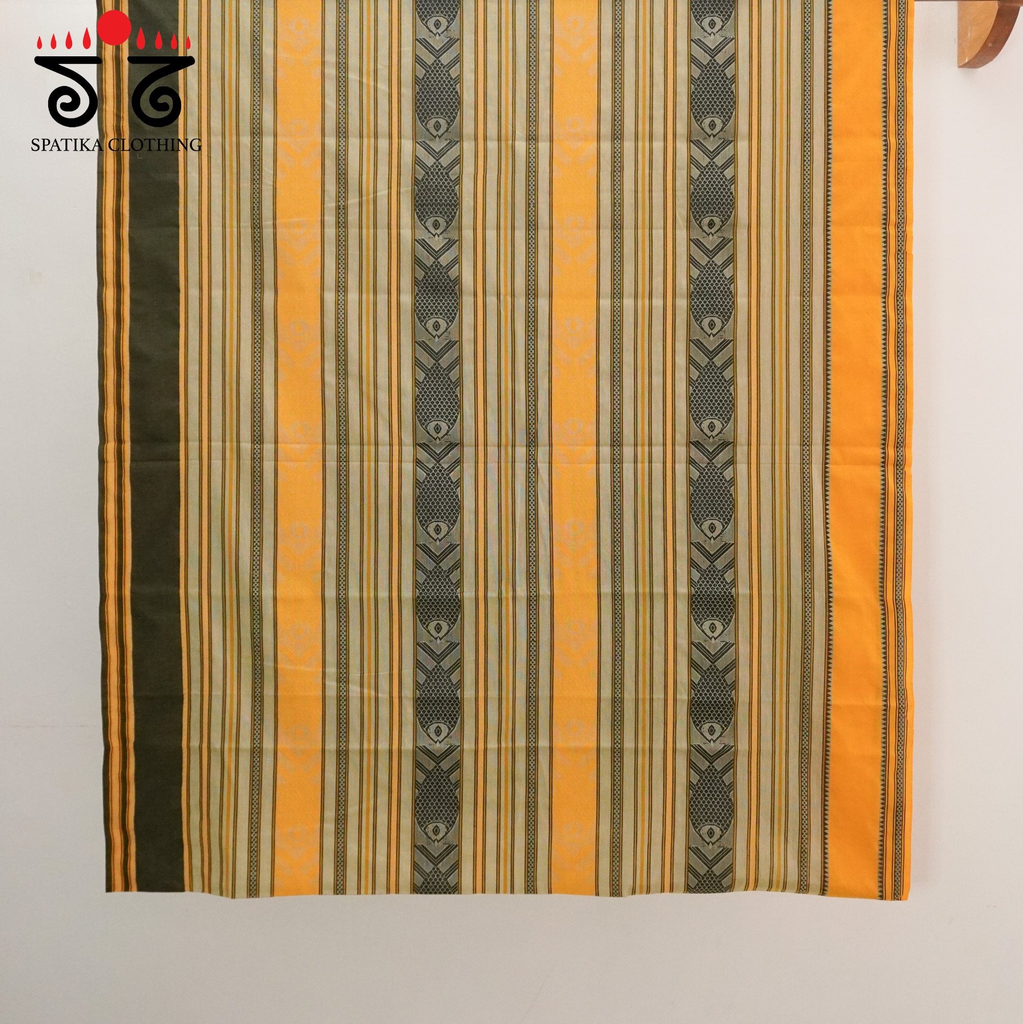 Yellow Begampur Saree - With Fish Motifs!