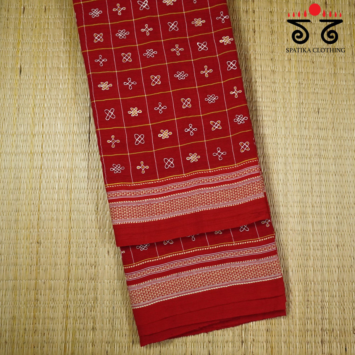 1000 buttas of Kolam - Embroidered Ilkal Saree