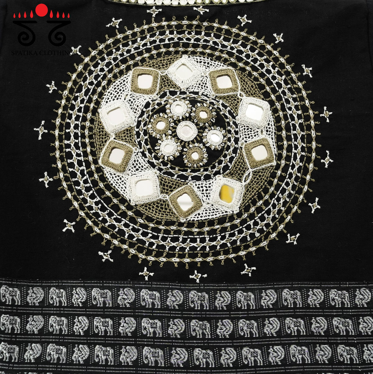 Black Festive Lambani Khun Handcrafted Blouse