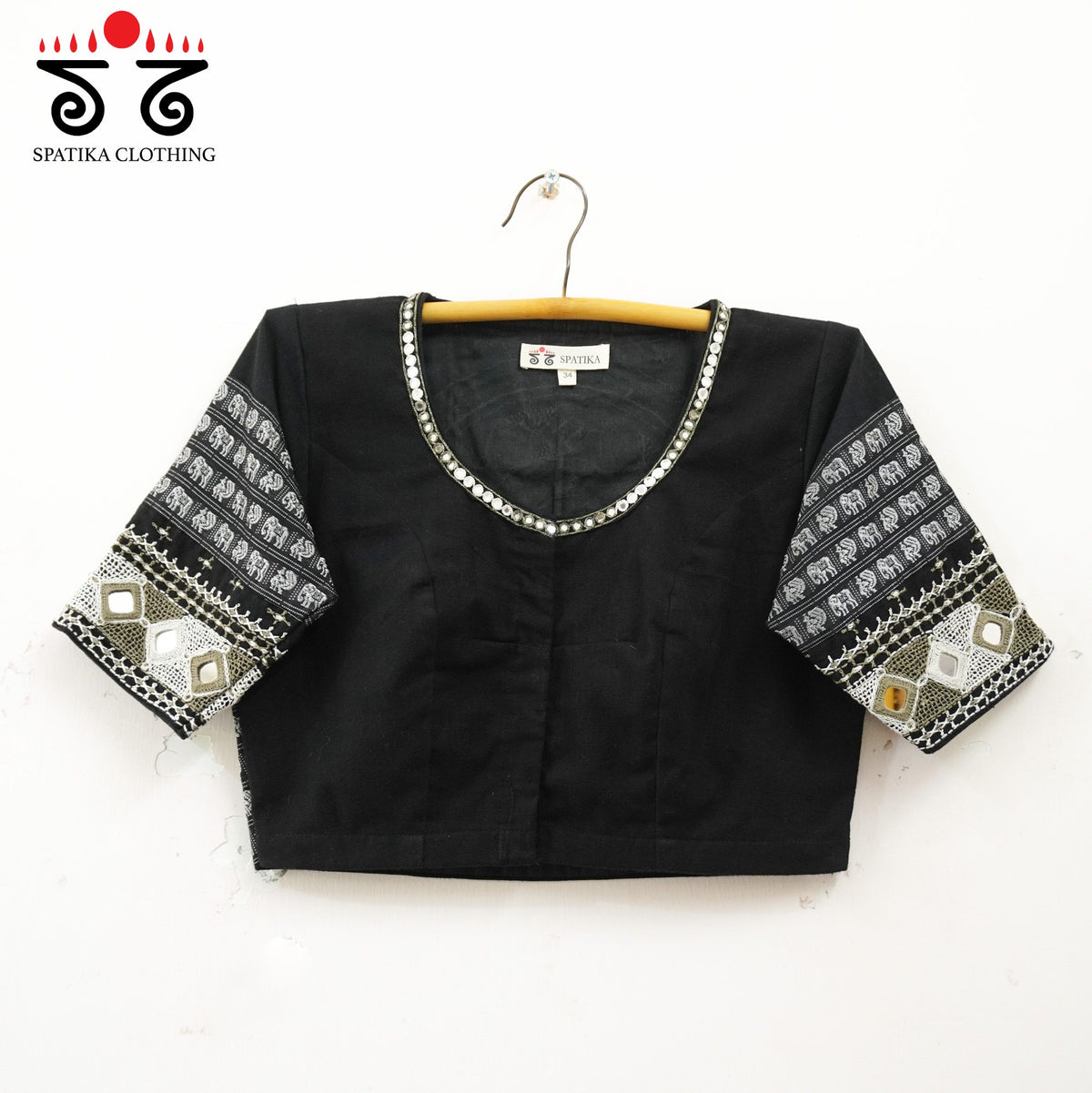 Black Festive Lambani Khun Handcrafted Blouse