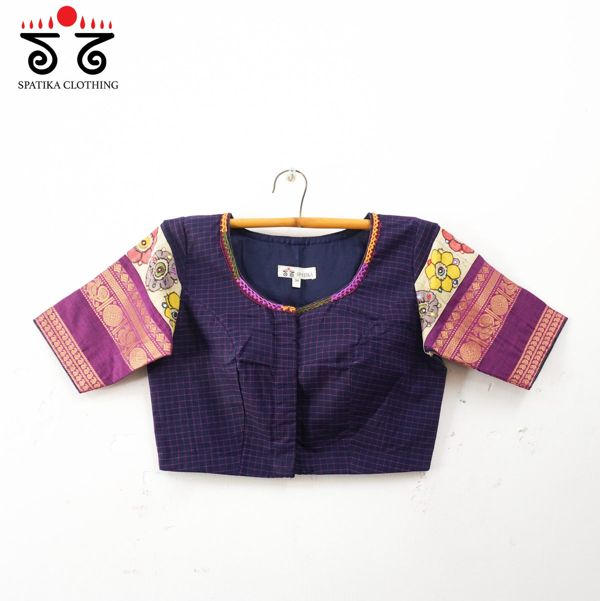 Blue Chettinad - Pen Kalamkari Blouse