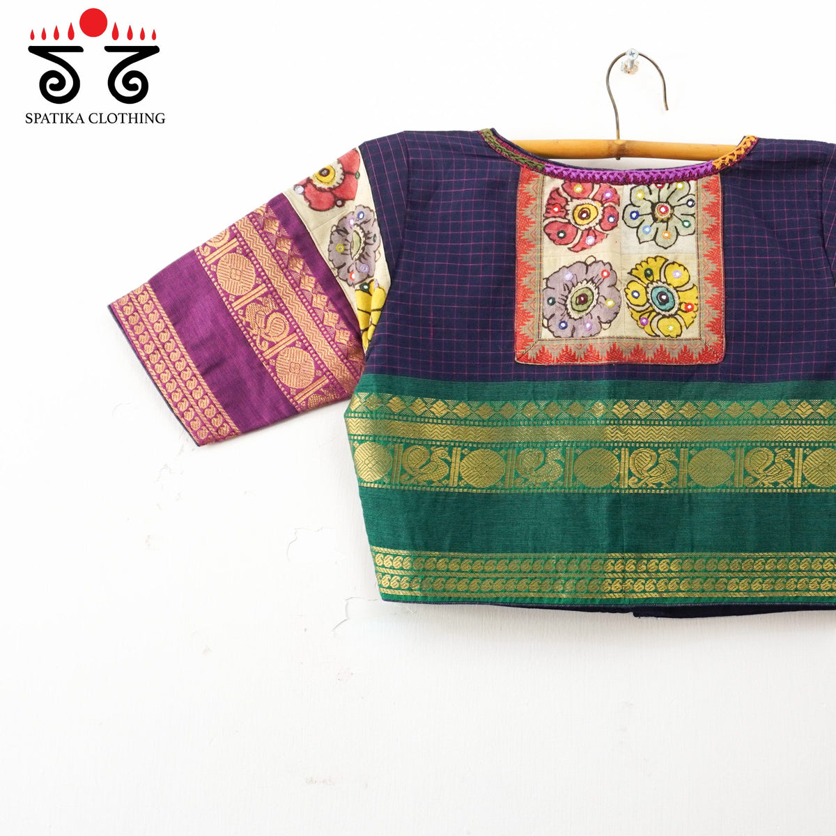 Blue Chettinad - Pen Kalamkari Blouse