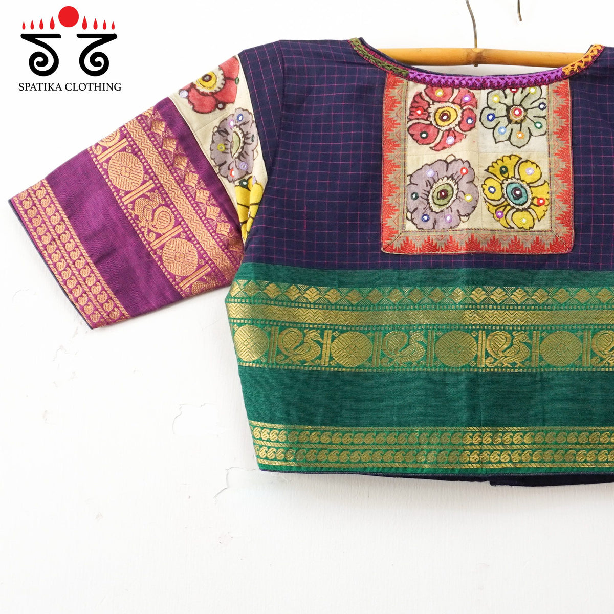 Blue Chettinad - Pen Kalamkari Blouse