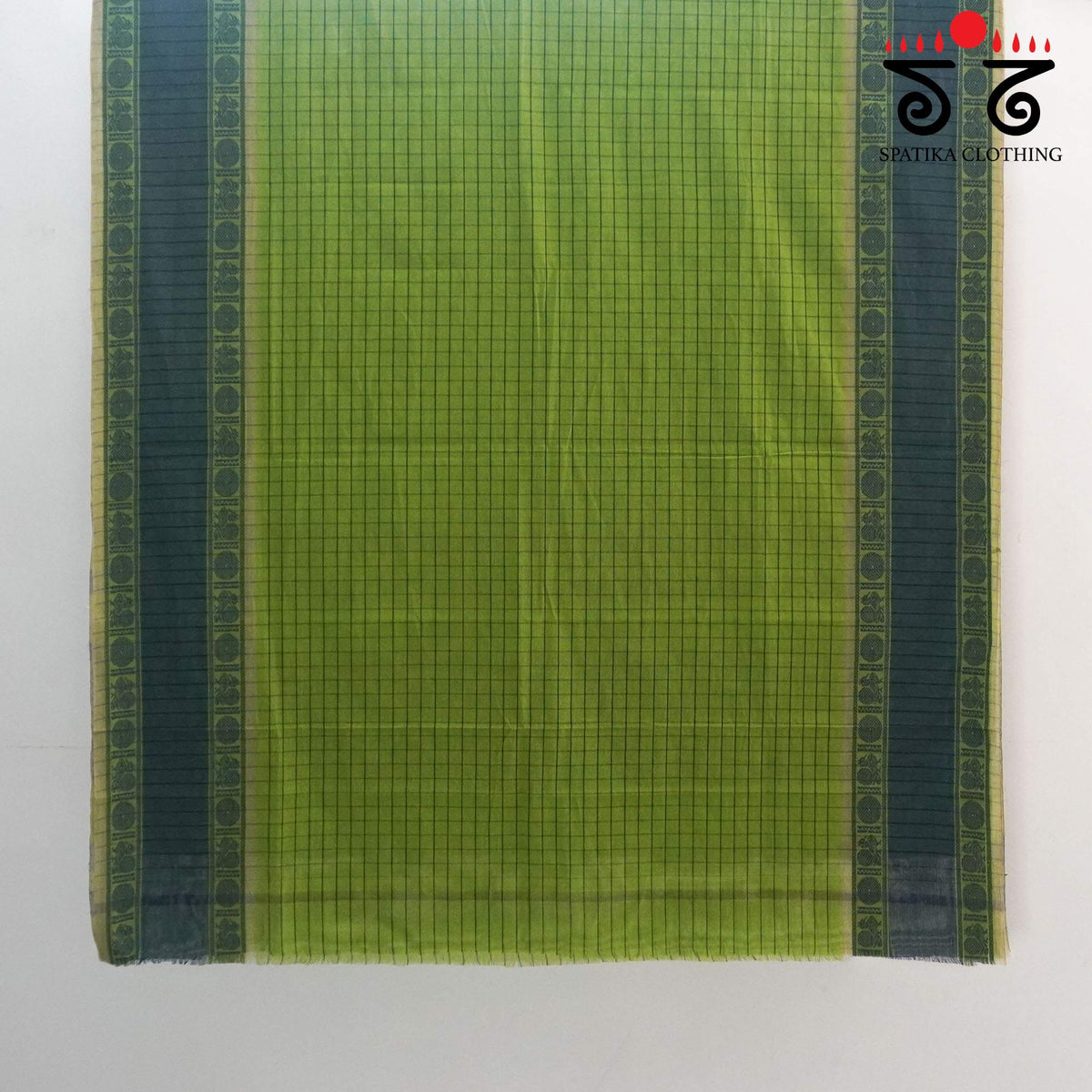 Green Begampur Handwoven Cotton Saree New!