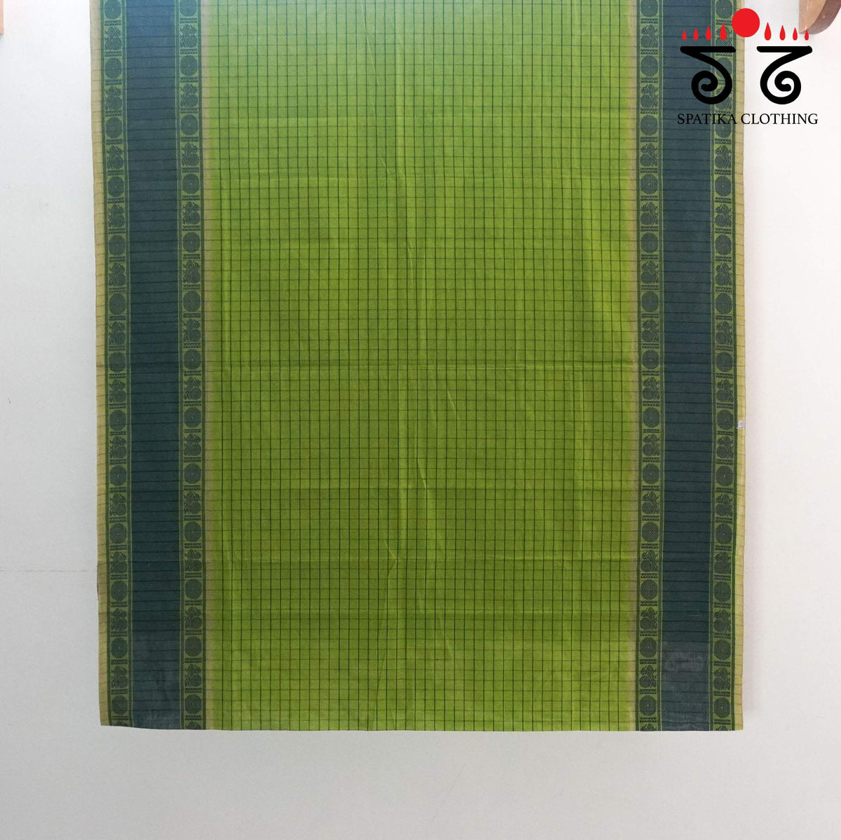 Green Begampur Handwoven Cotton Saree New!
