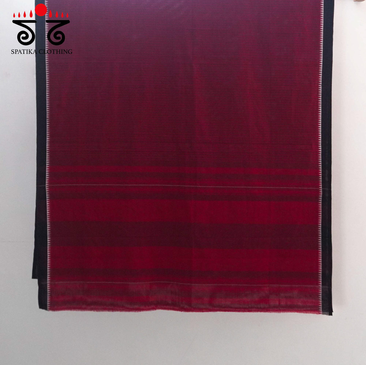 Red Begampur Handwoven Cotton Saree New!