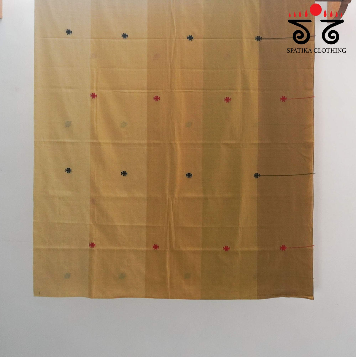 Beige Begampur Handwoven Cotton Saree New!