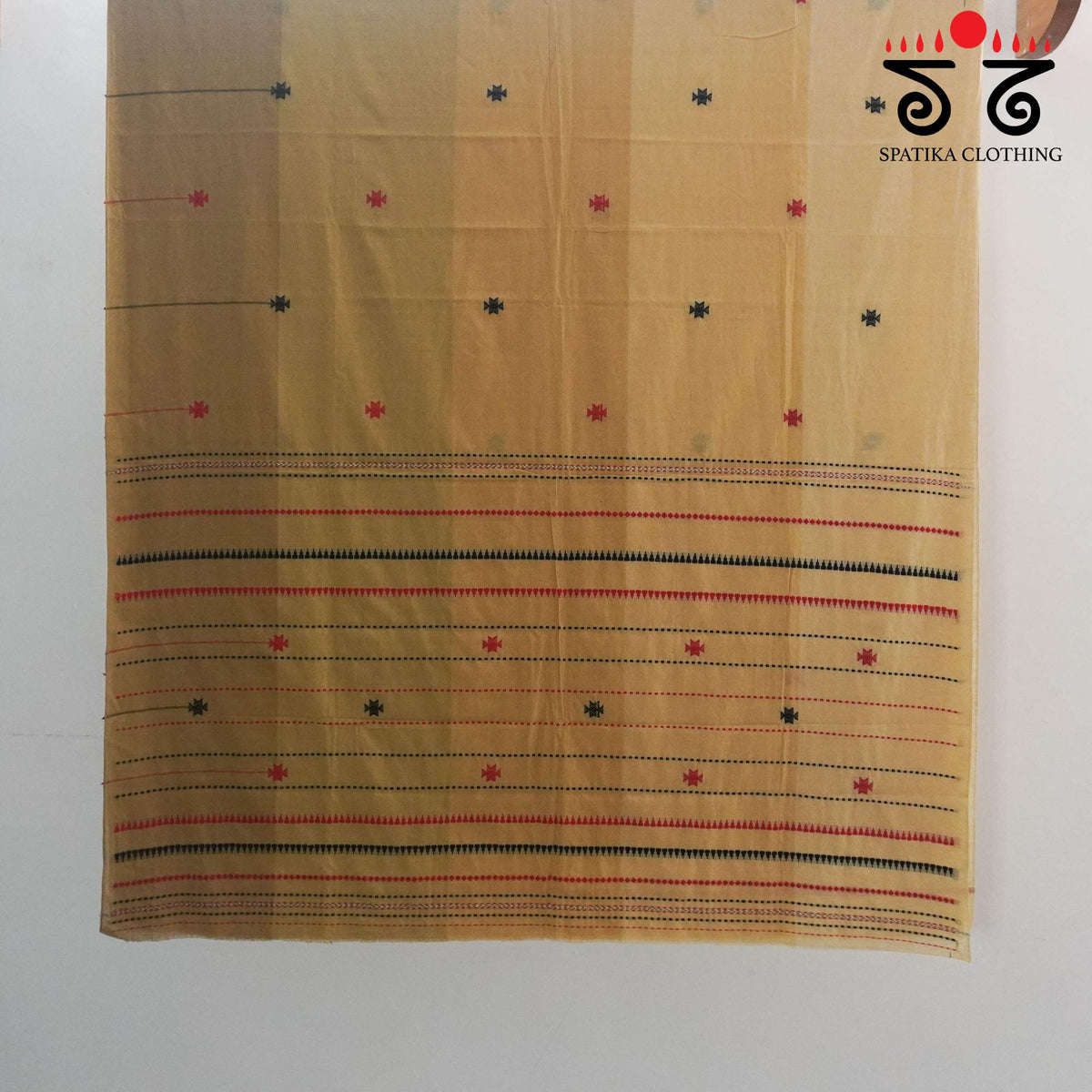Beige Begampur Handwoven Cotton Saree New!