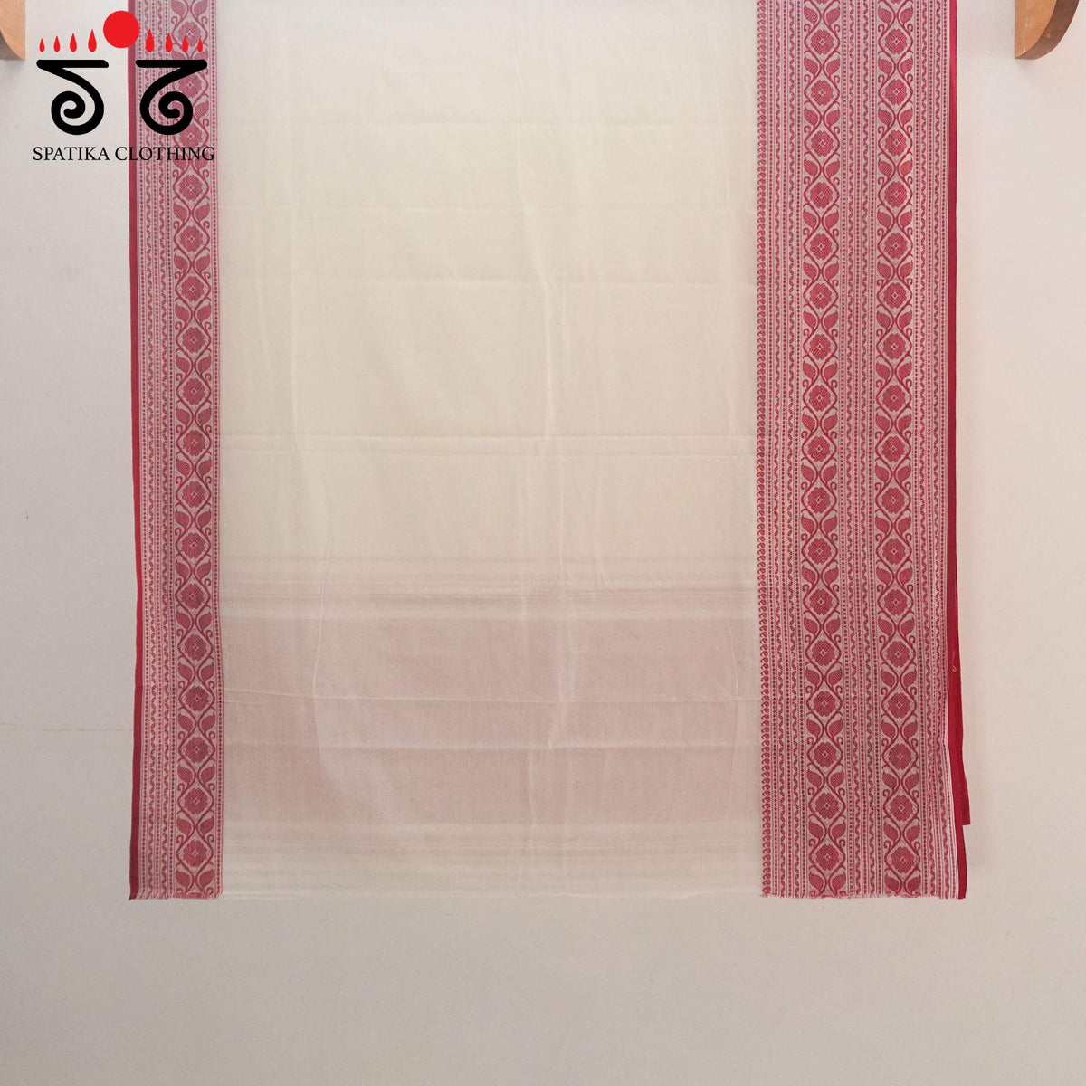 White Begampur Handwoven Cotton Saree New!
