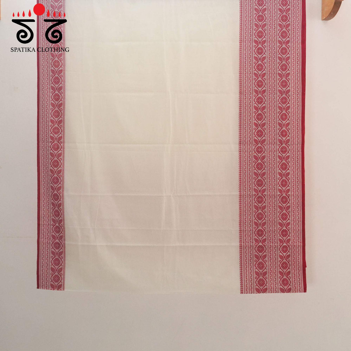 White Begampur Handwoven Cotton Saree New!