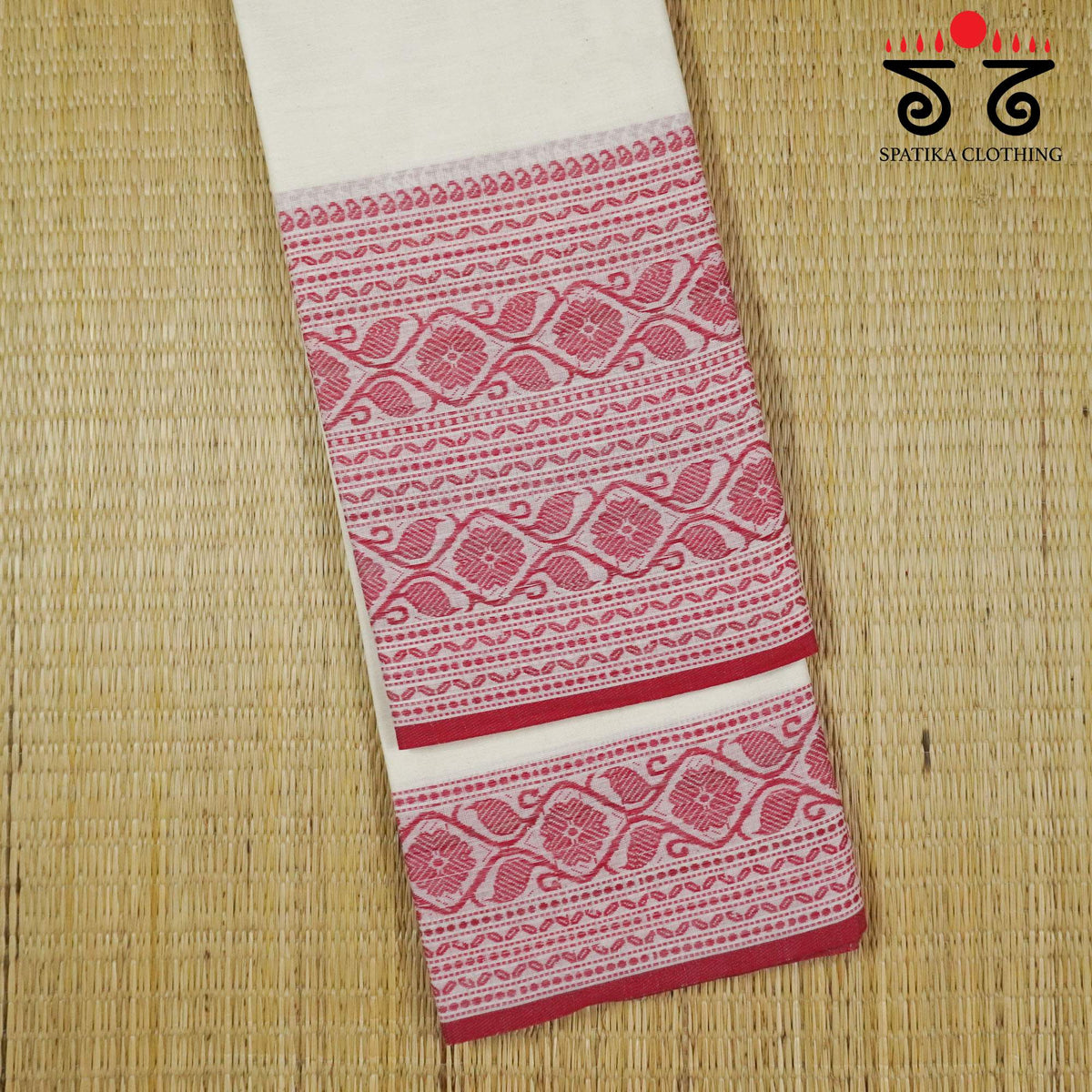 White Begampur Handwoven Cotton Saree New!