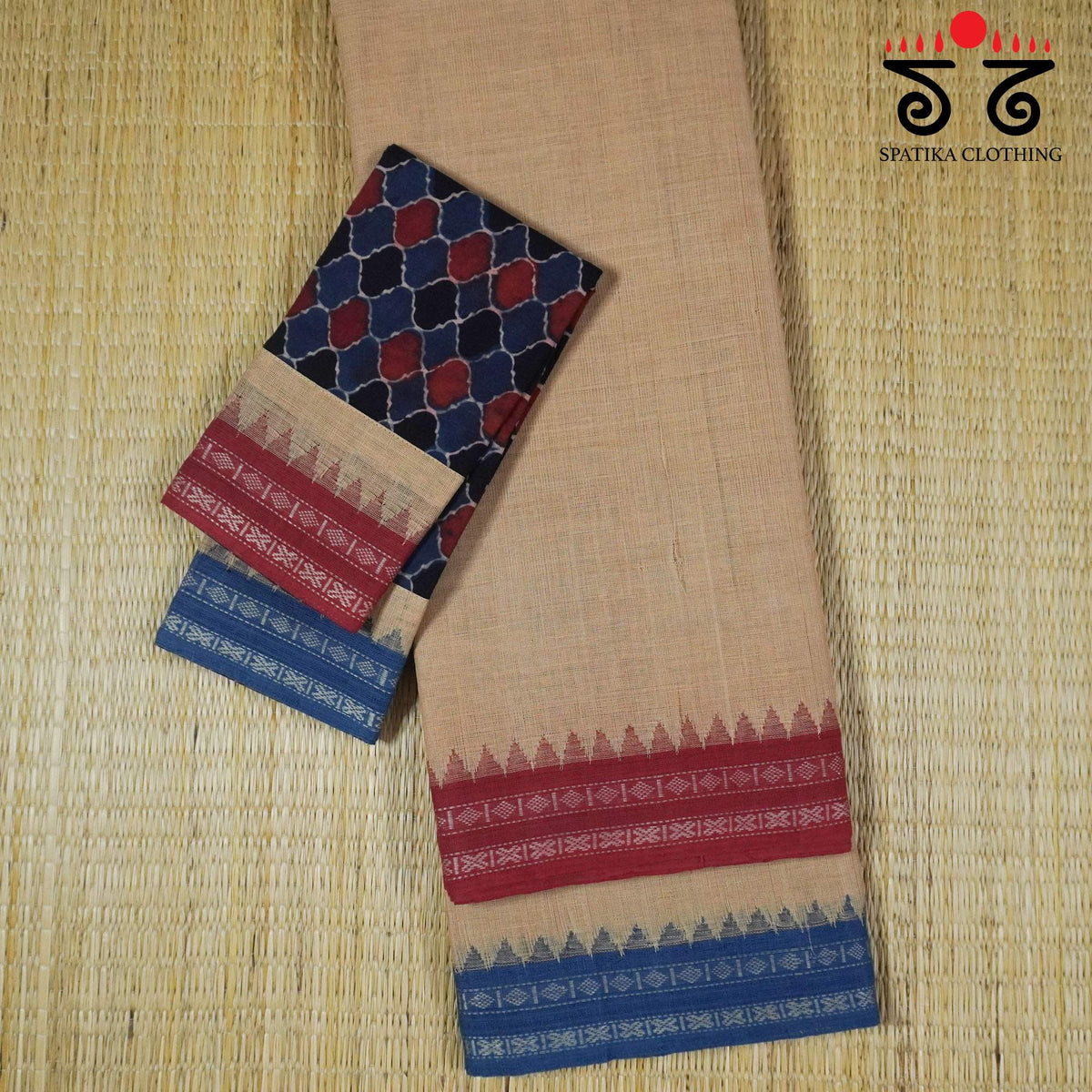 Ponduru Handspun Saree - Ajrak Blouse