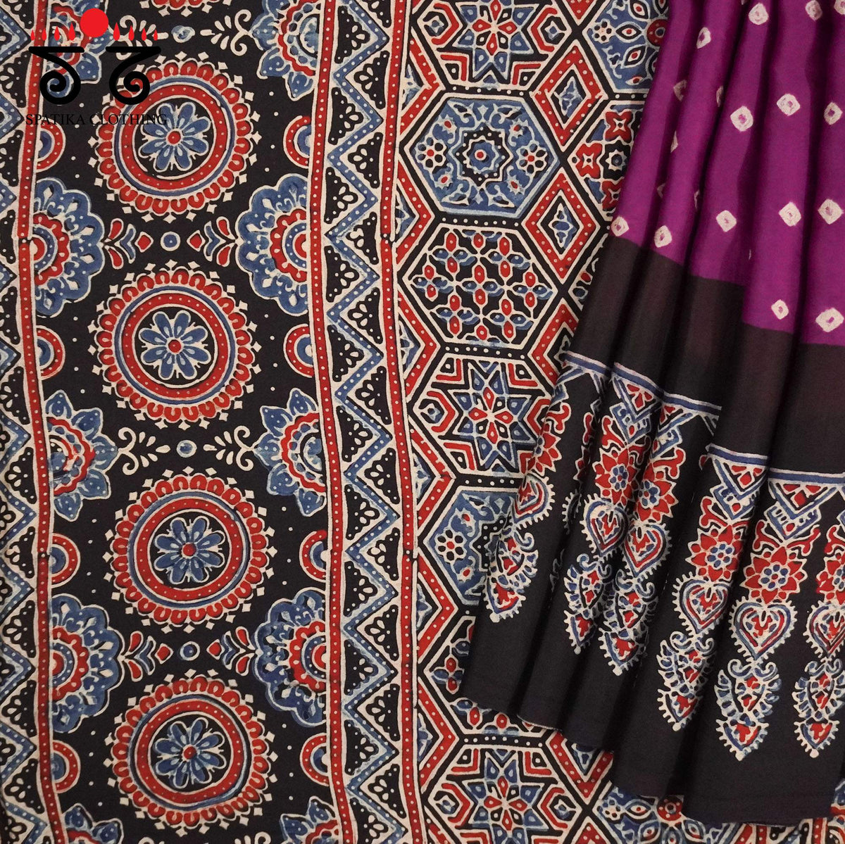 Ajrak - Bandhani Modal Saree
