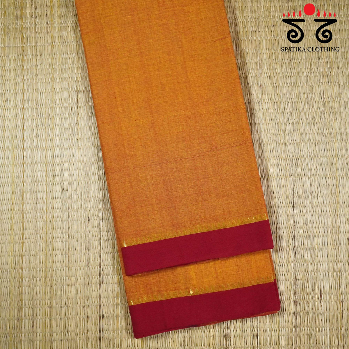Light Orange Andhra Handwoven Cotton Saree