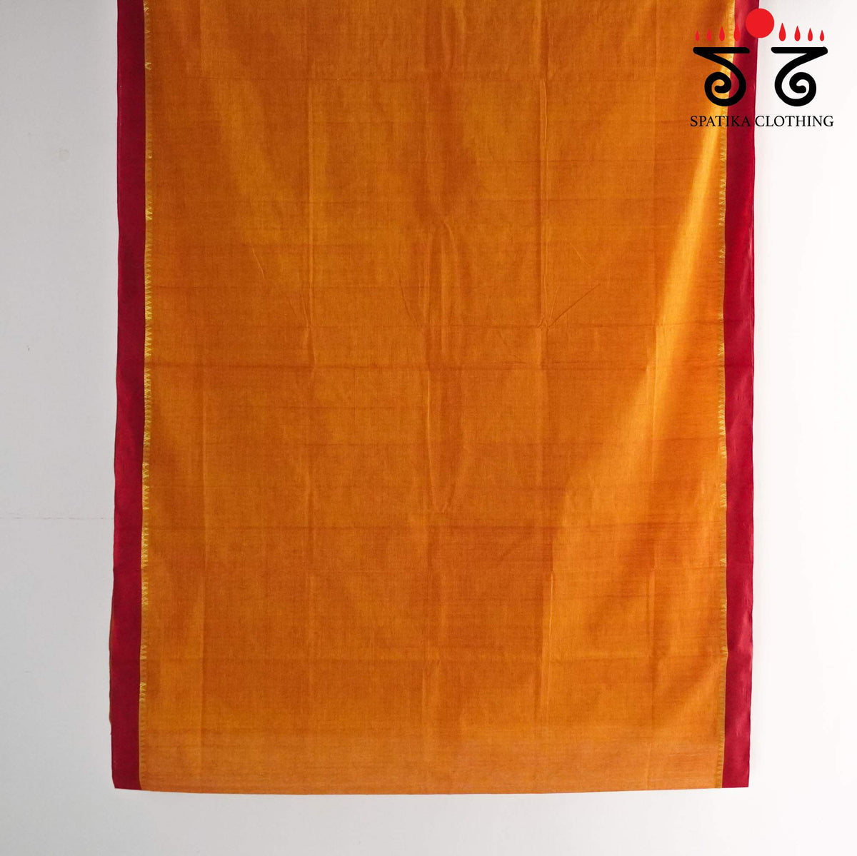 Light Orange Andhra Handwoven Cotton Saree