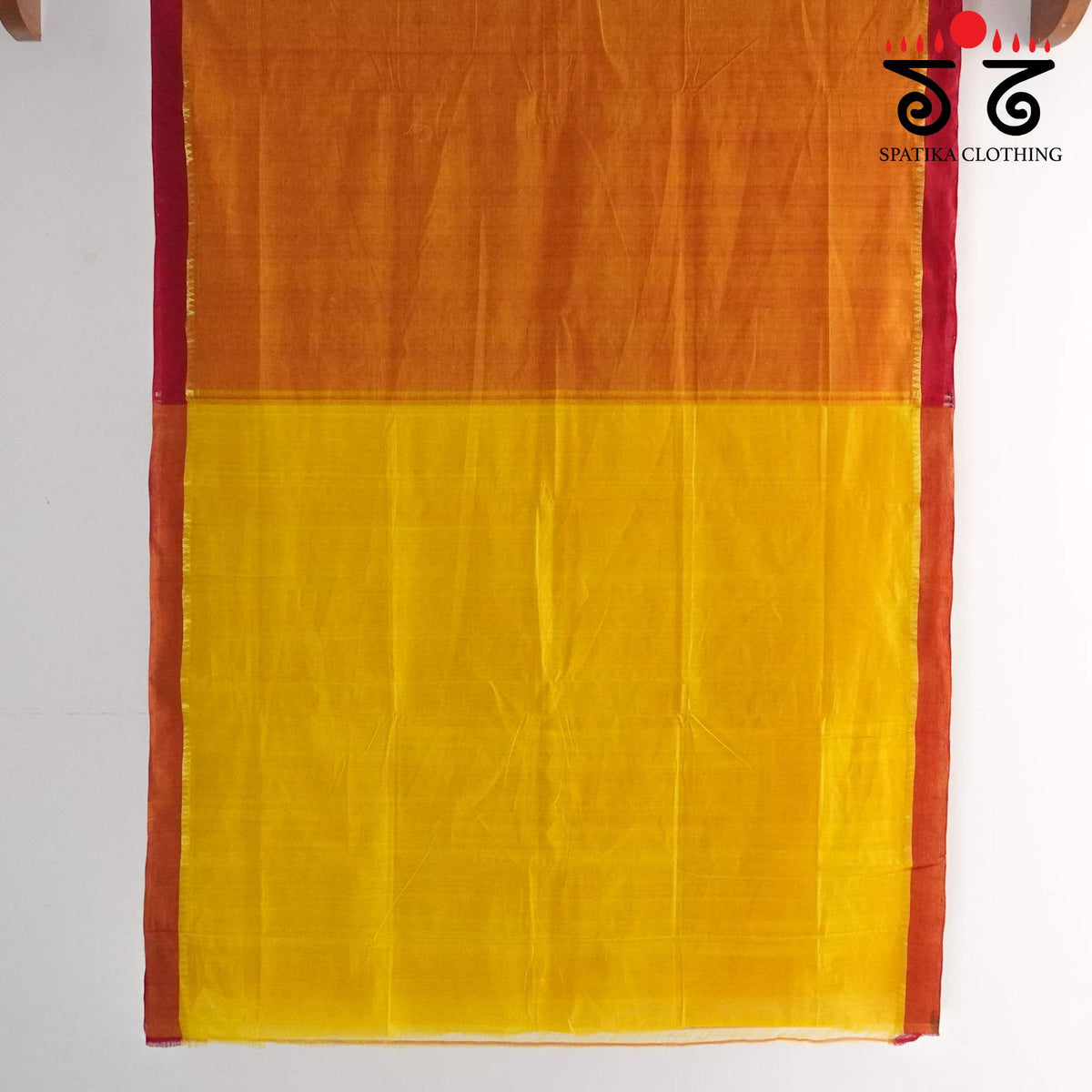 Light Orange Andhra Handwoven Cotton Saree