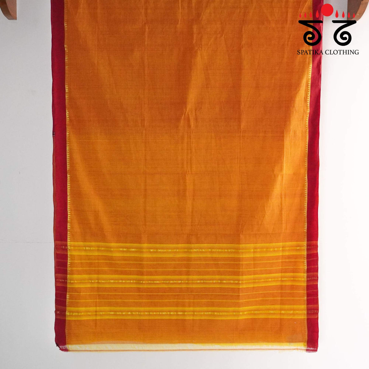 Light Orange Andhra Handwoven Cotton Saree