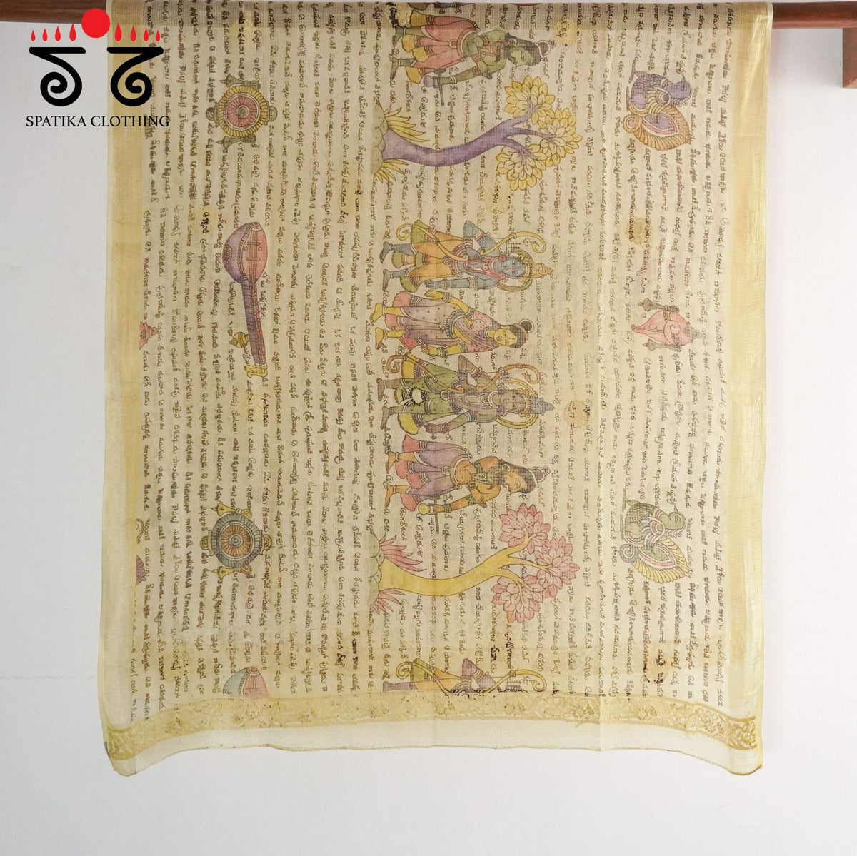 Ramayana Pen Kalamkari Dupatta
