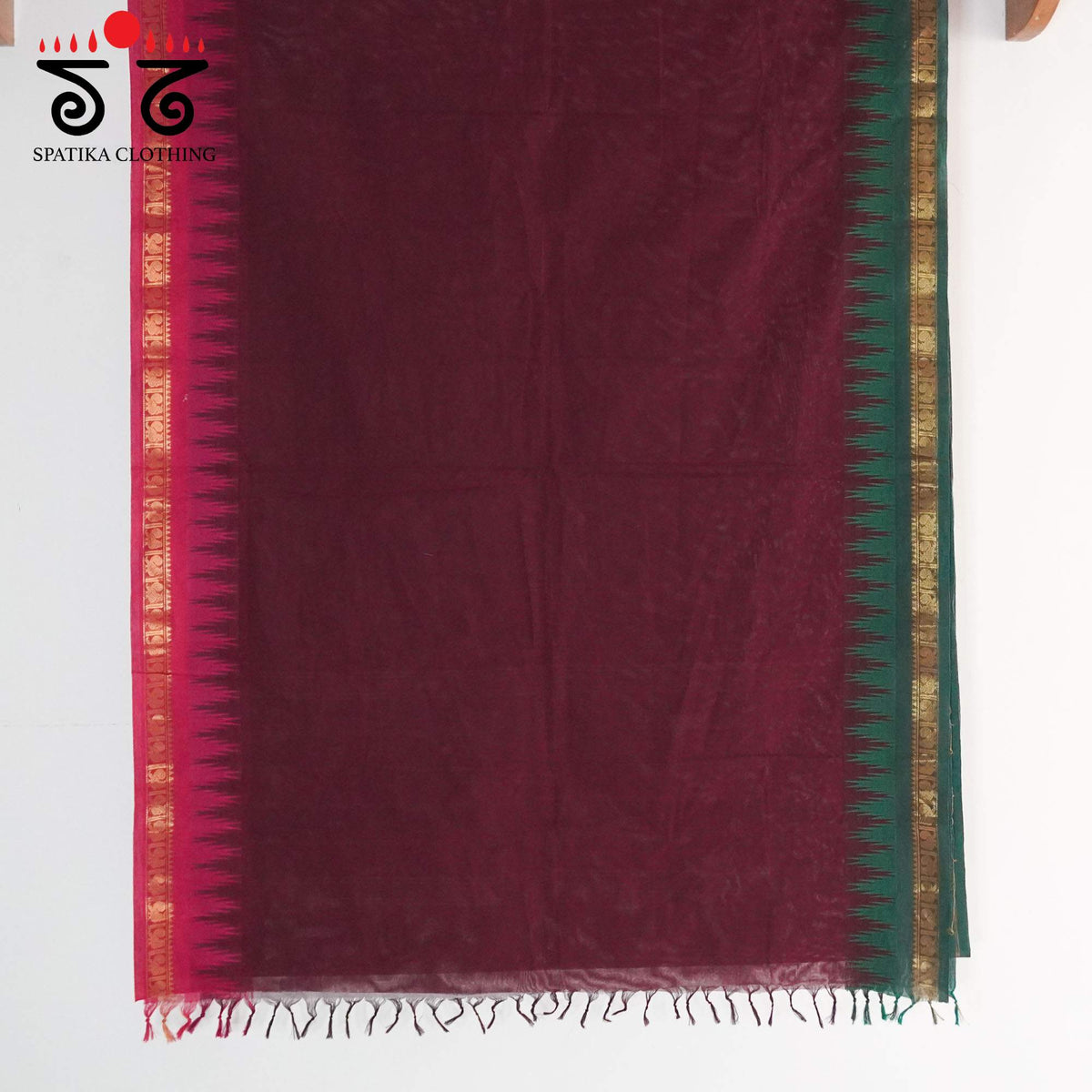 Maroon Chettinad Cotton Saree