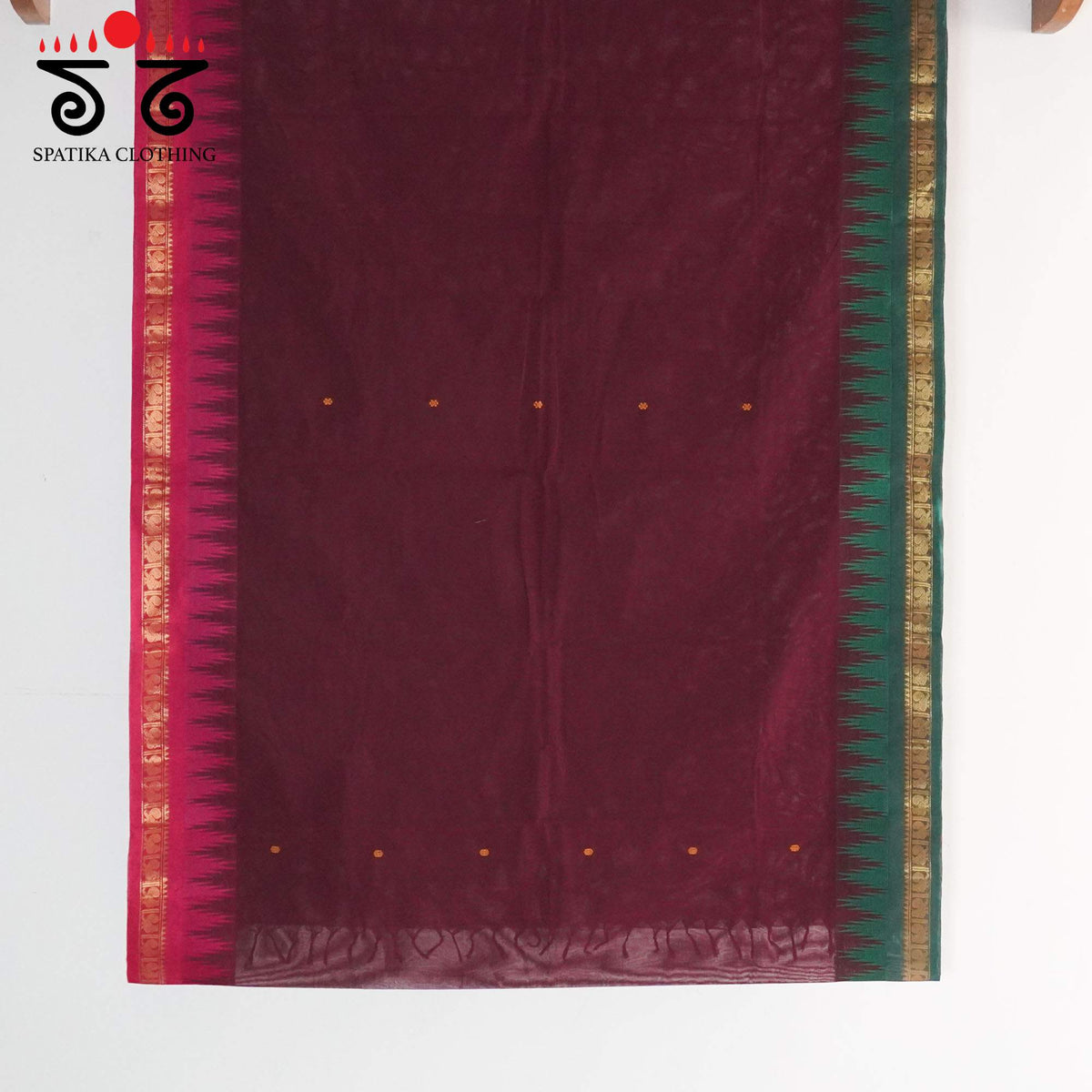 Maroon Chettinad Cotton Saree
