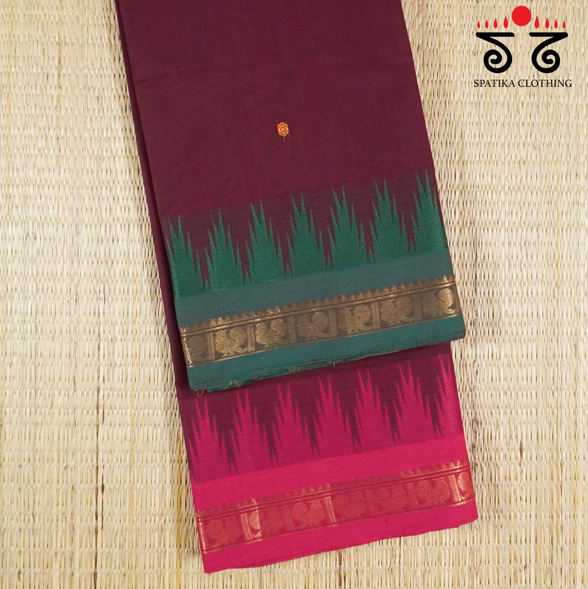 Maroon Chettinad Cotton Saree