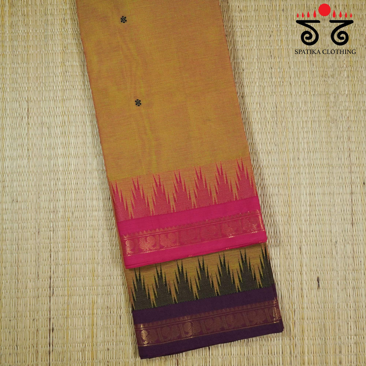 Mustard Chettinad Cotton Saree