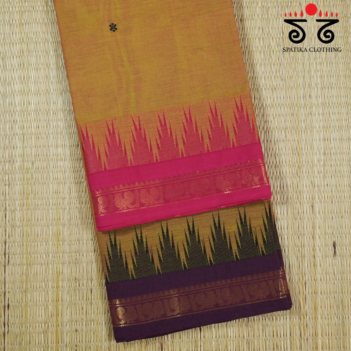 Mustard Chettinad Cotton Saree