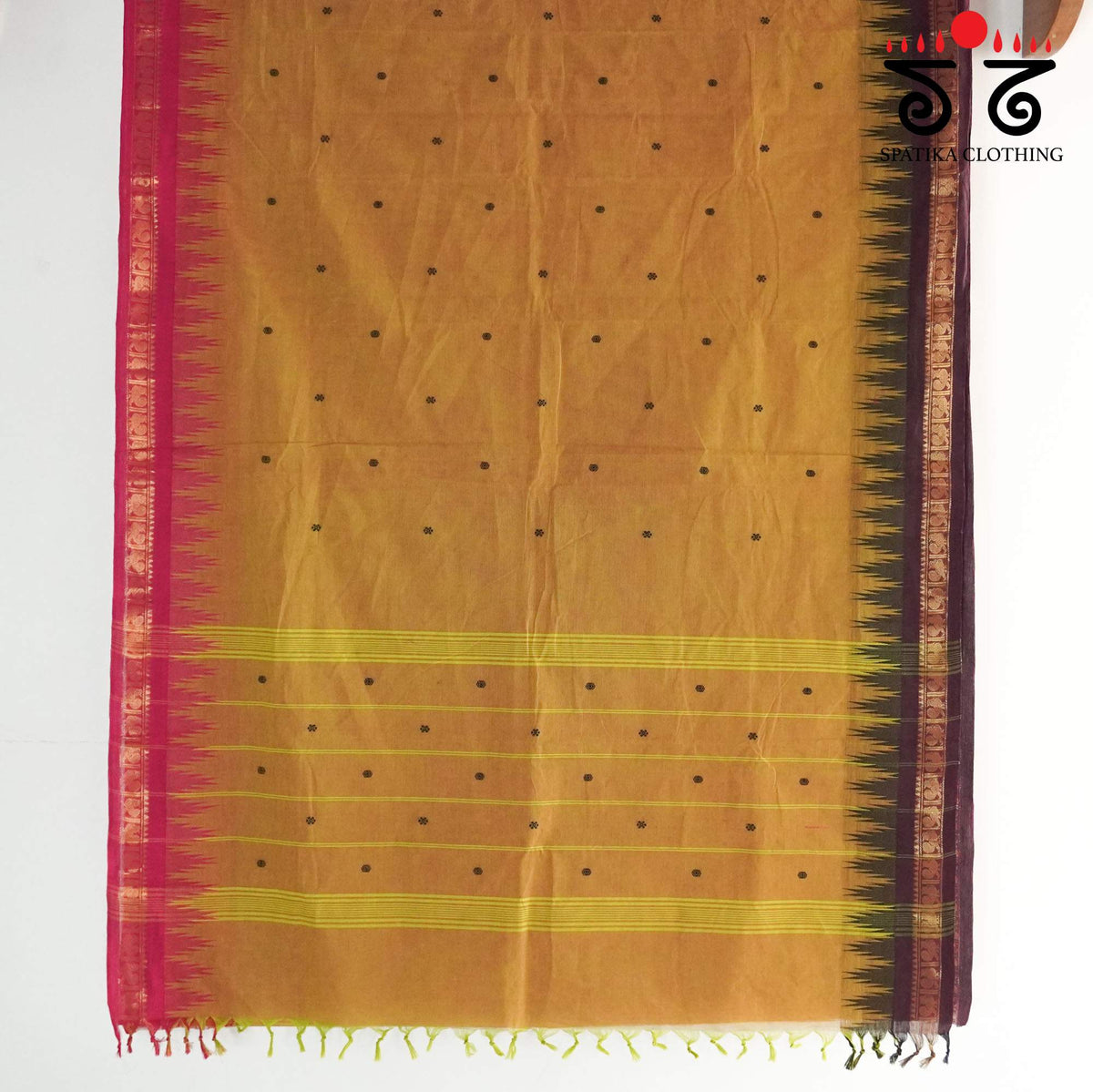 Mustard Chettinad Cotton Saree