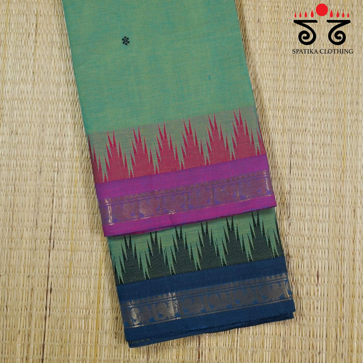 Sage Green Chettinad Cotton Saree