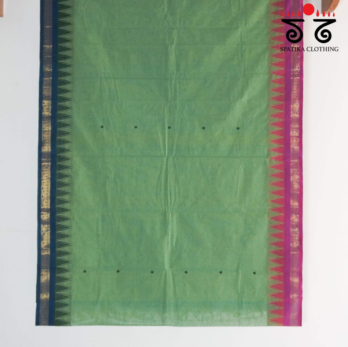 Sage Green Chettinad Cotton Saree