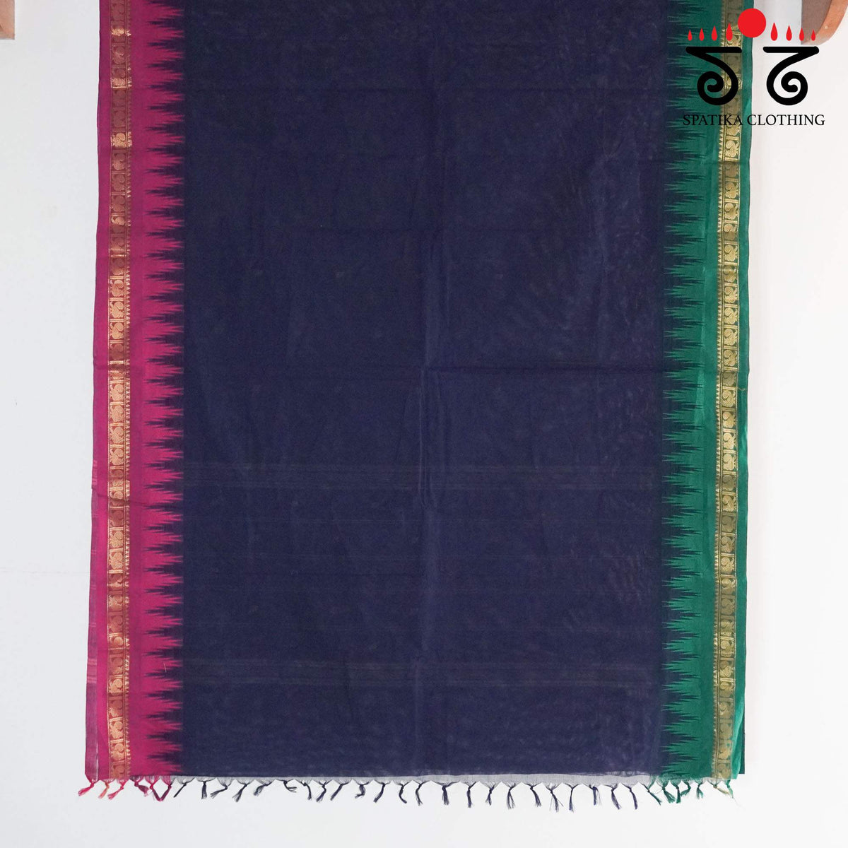 Blue Chettinad Cotton Saree