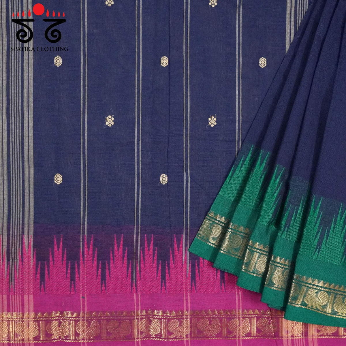 Blue Chettinad Cotton Saree