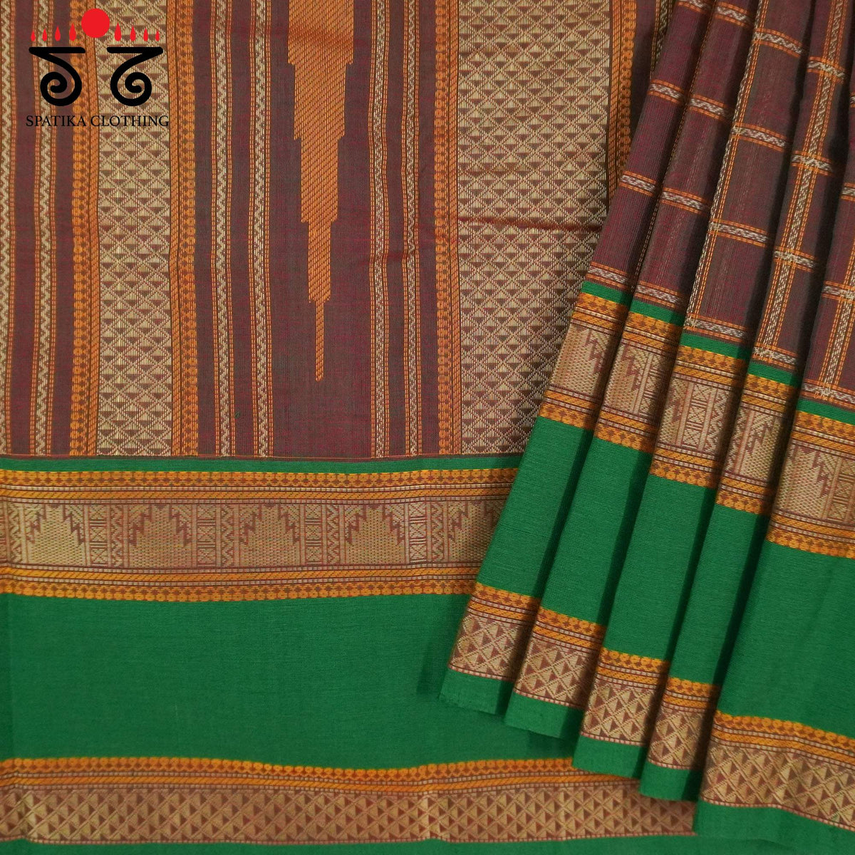 Maroon Kanchi Cotton Saree