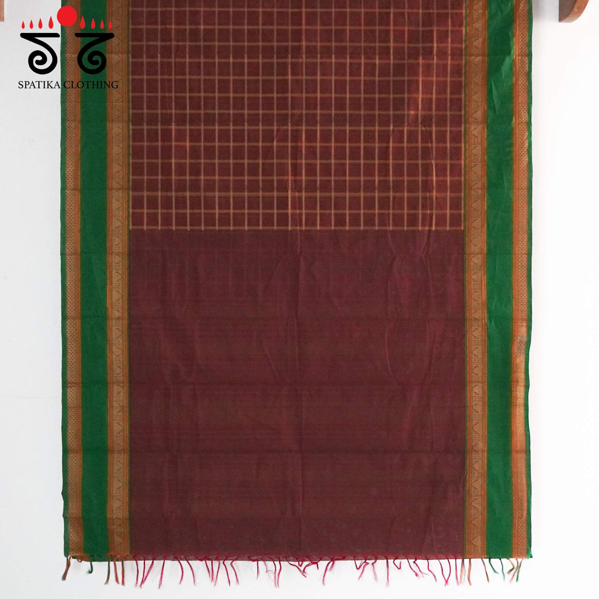 Maroon Kanchi Cotton Saree