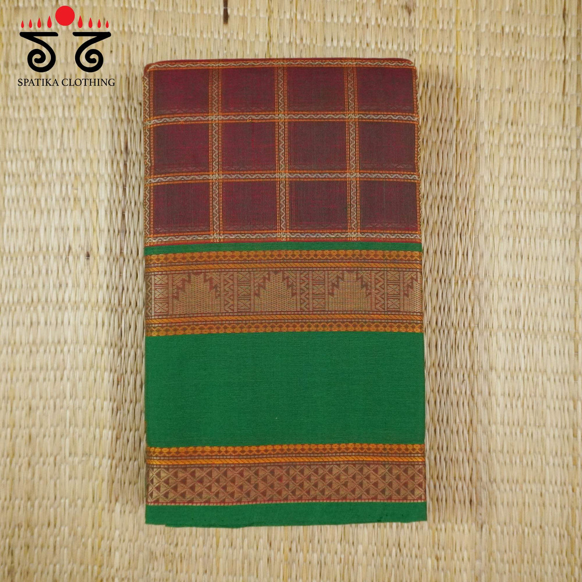 Maroon Kanchi Cotton Saree