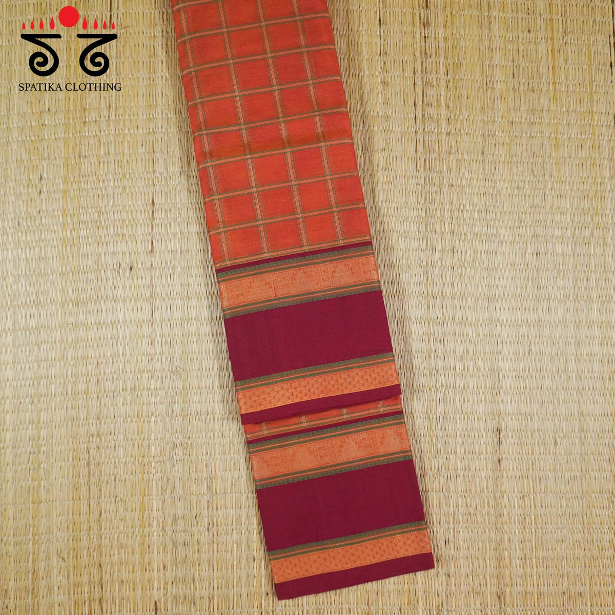 Orange Kanchi Cotton Saree