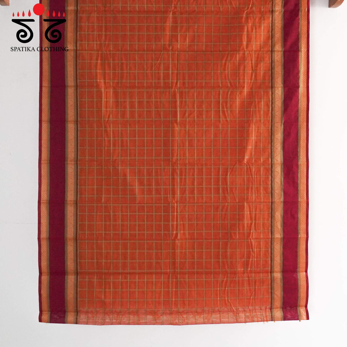 Orange Kanchi Cotton Saree