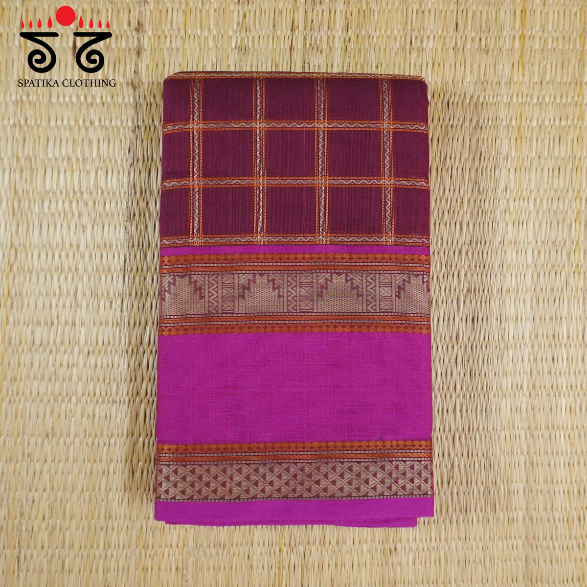 Maroon Kanchi Cotton Saree