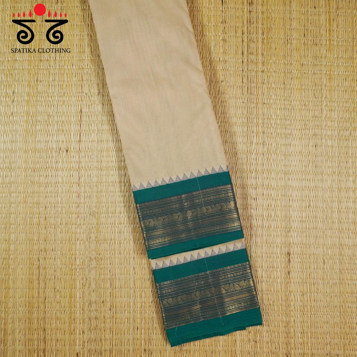 Light Beige Festive Kanchi Cotton Saree
