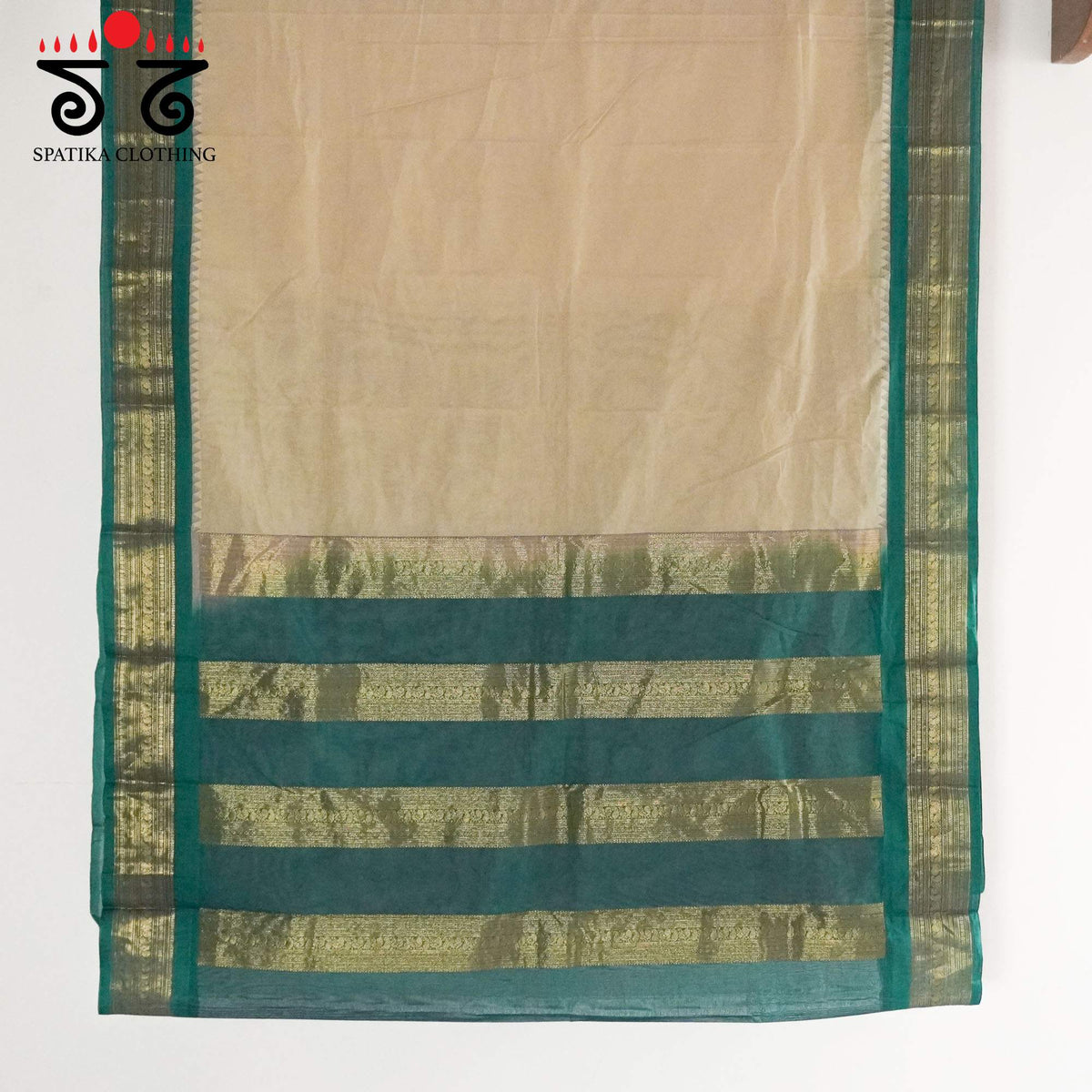 Light Beige Festive Kanchi Cotton Saree