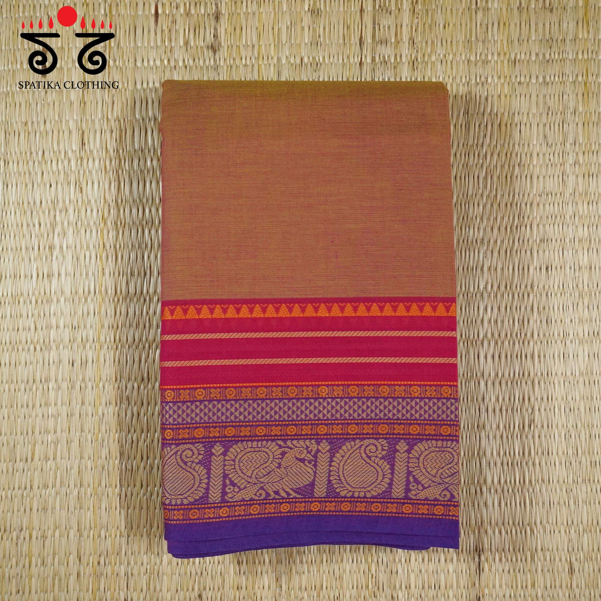 Light Brick Kanchi Cotton Saree