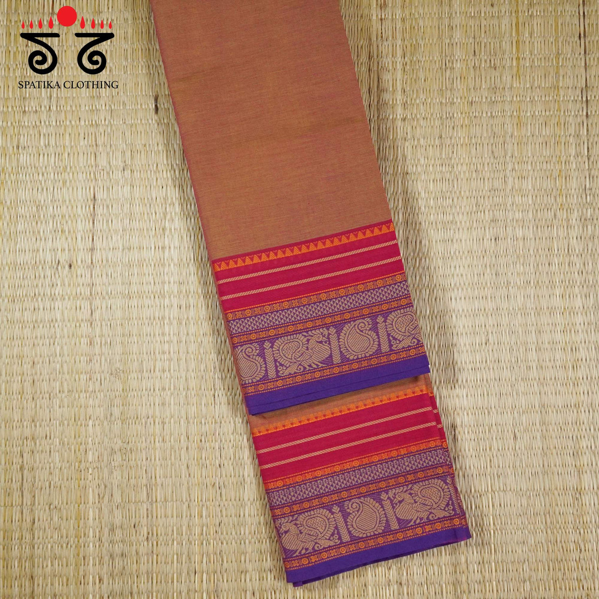 Light Brick Kanchi Cotton Saree