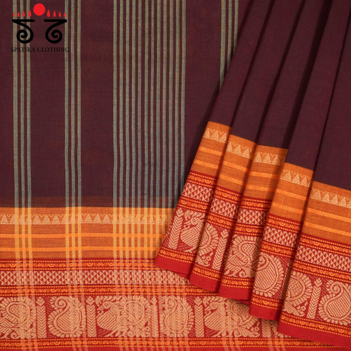 Brown Kanchi Cotton Saree